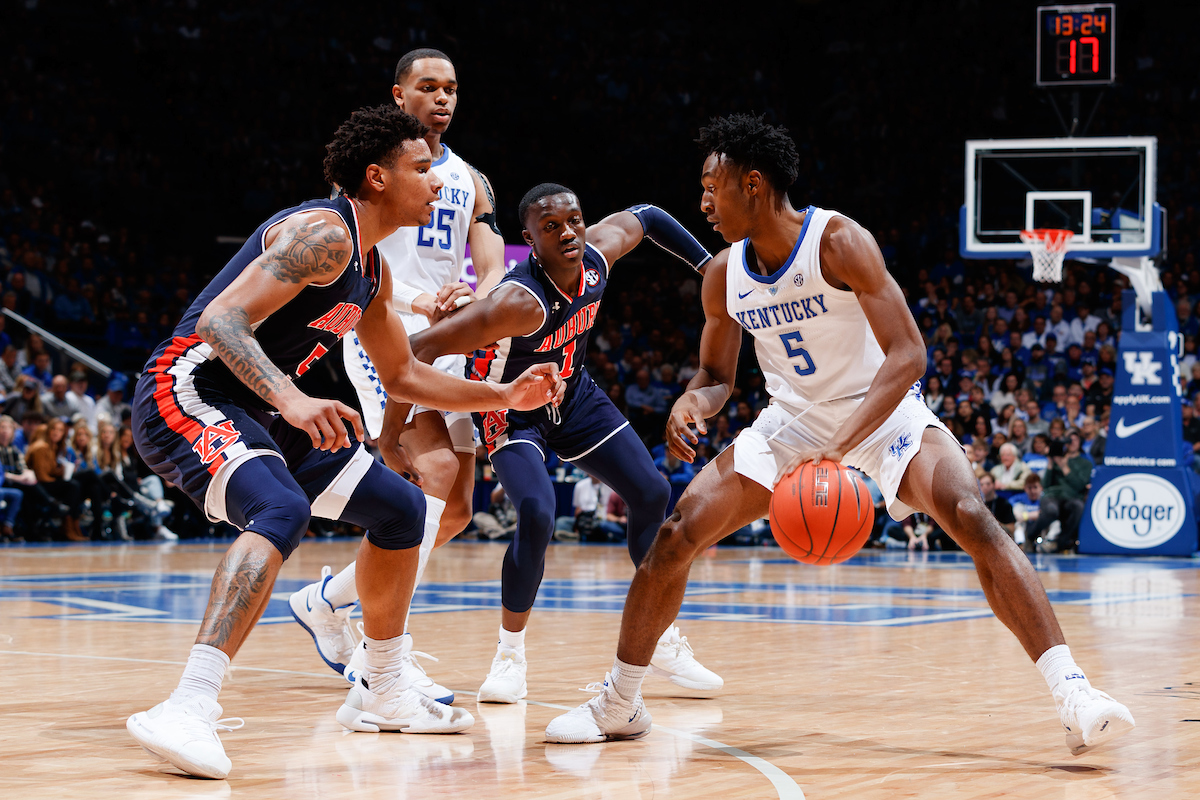 Immanuel Quickley.


Kentucky beats Auburn, 80 - 53.

Photo by Elliott Hess | UK Athletics