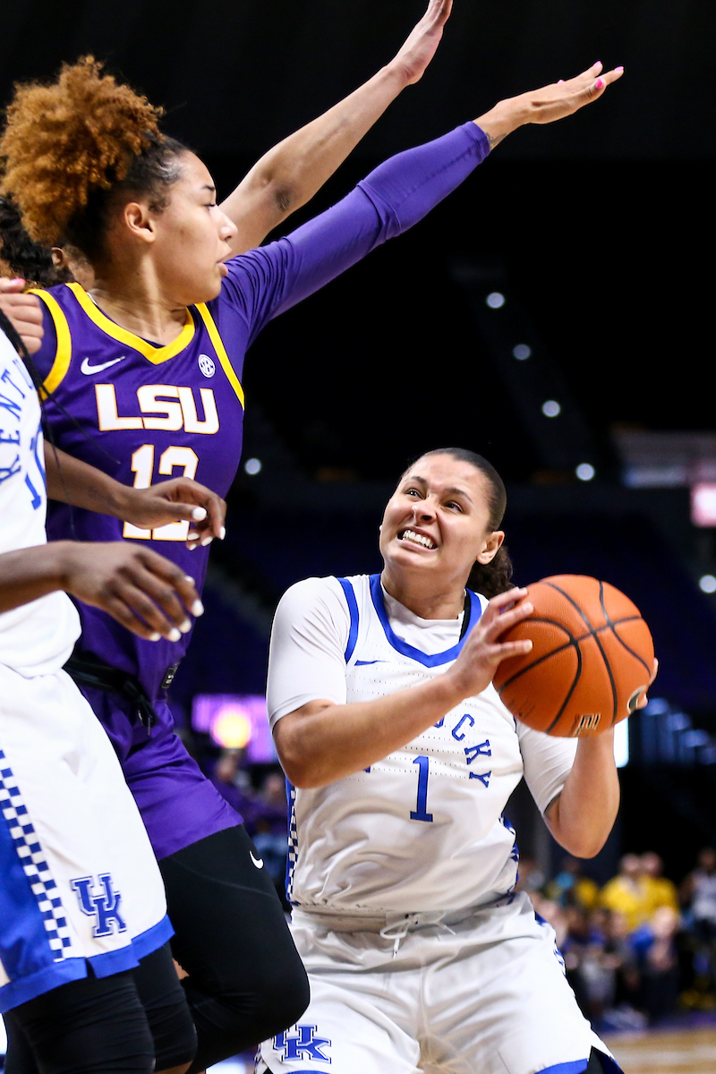 Sabrina Haines. 

Kentucky falls to LSU 65-59. 

Photo by Eddie Justice | UK Athletics