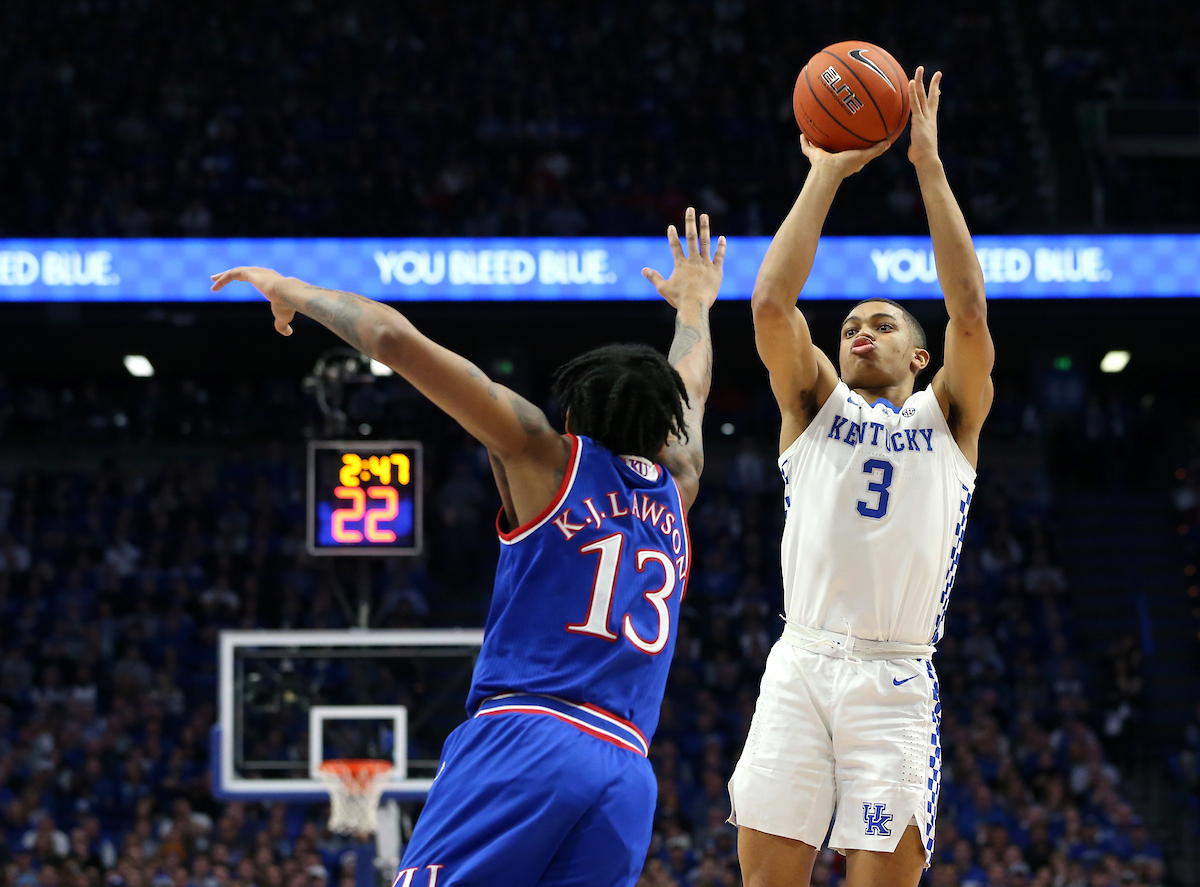 Keldon Johnson. 

The UK men's basketball team beat Kansas 71-63 at Rupp Arena on Saturday, January 26, 2019.


Photo By Barry Westerman | UK Athletics