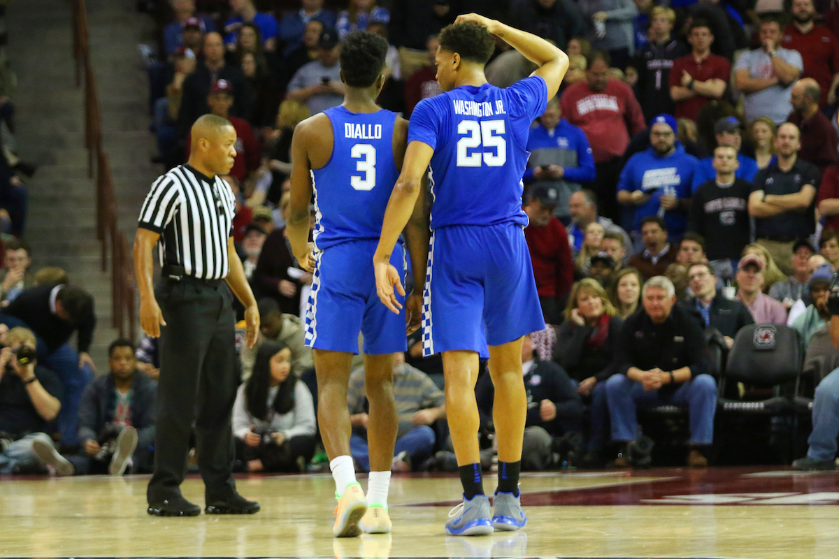 Hamidou Diallo. PJ Washington.

The University of Kentucky men?s basketball falls to South Carolina 76-68 on Wednesday, 
January 16th, 2018, at Colonial Life Arena in Columbia, SC.

Photo by Quinn Foster I UK Athletics