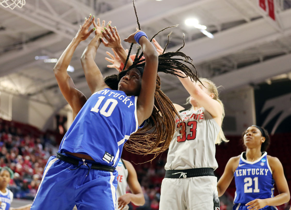 Rhyne Howard

Women's Basketball falls to NC State on Monday, March 25, 2019. 

Photo by Britney Howard | UK Athletics