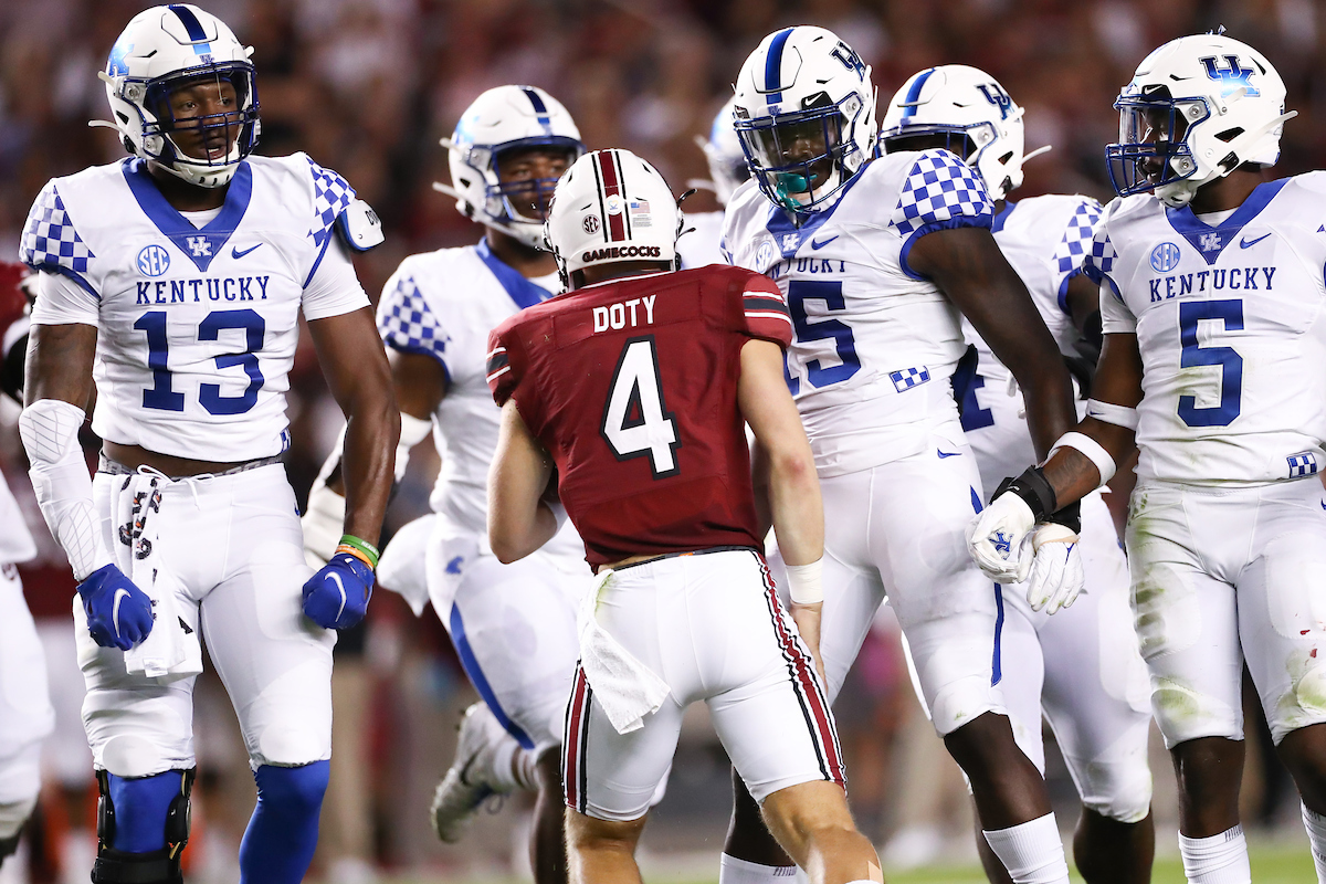 J.J. Weaver.

Kentucky beats South Carolina, 16-10.

Photo by Elliott Hess | UK Athletics