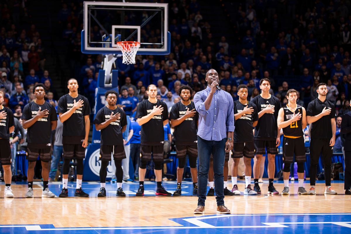 National Anthem.

UK men's basketball beat Winthrop University 87-74 on Wednesday, November 21, 2018.

Photo by Chet White | UK Athletics