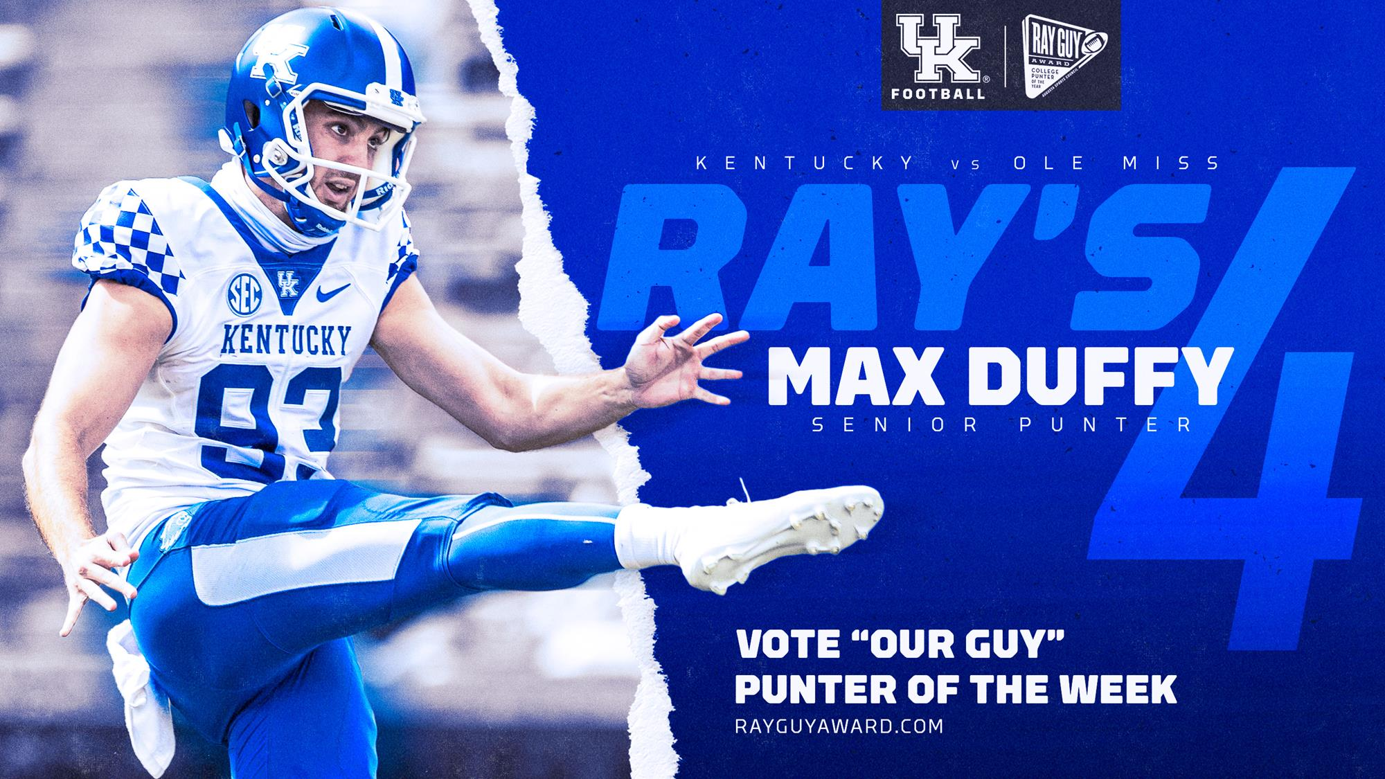 Max Duffy Earns Ray Guy Award Weekly Honors