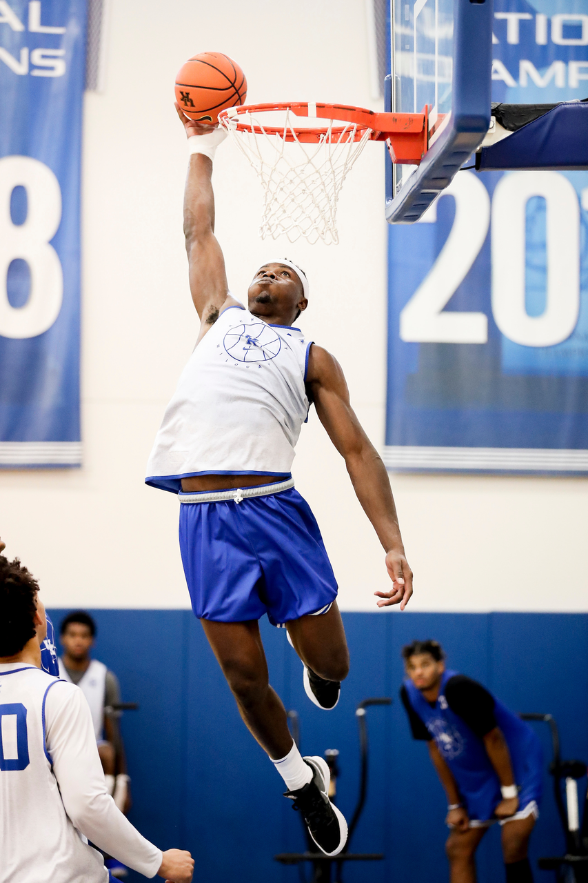 Oscar Tshiebwe.

First practice of the season.

Photos by Chet White | UK Athletics