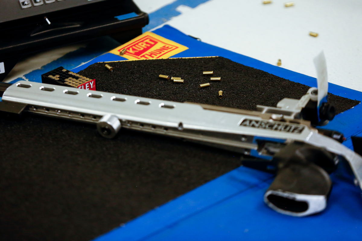 Casings. 

UK Rifle vs. Akron. 

Photo by Eddie Justice | UK Athletics