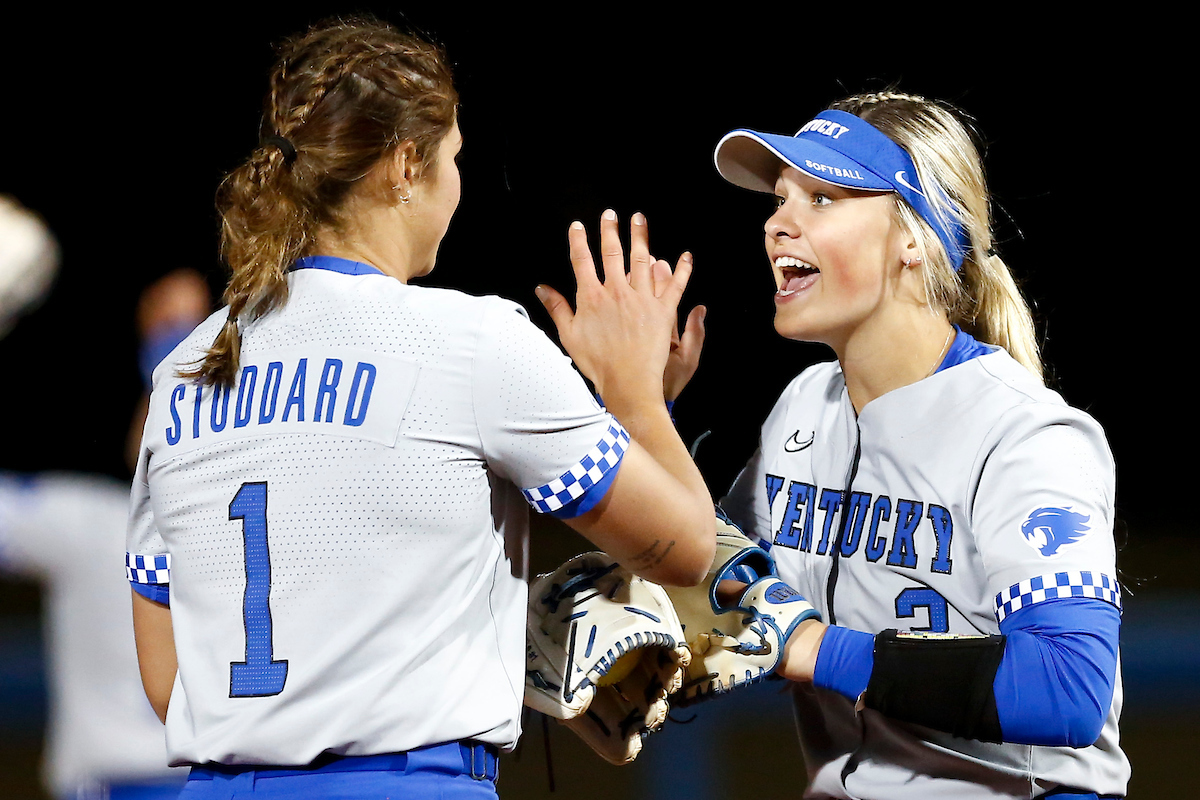 Miranda Stoddard, Taylor Ebbs.

Kentucky beats Michigan 9-2.

Photo by Grace Bradley | UK Athletics