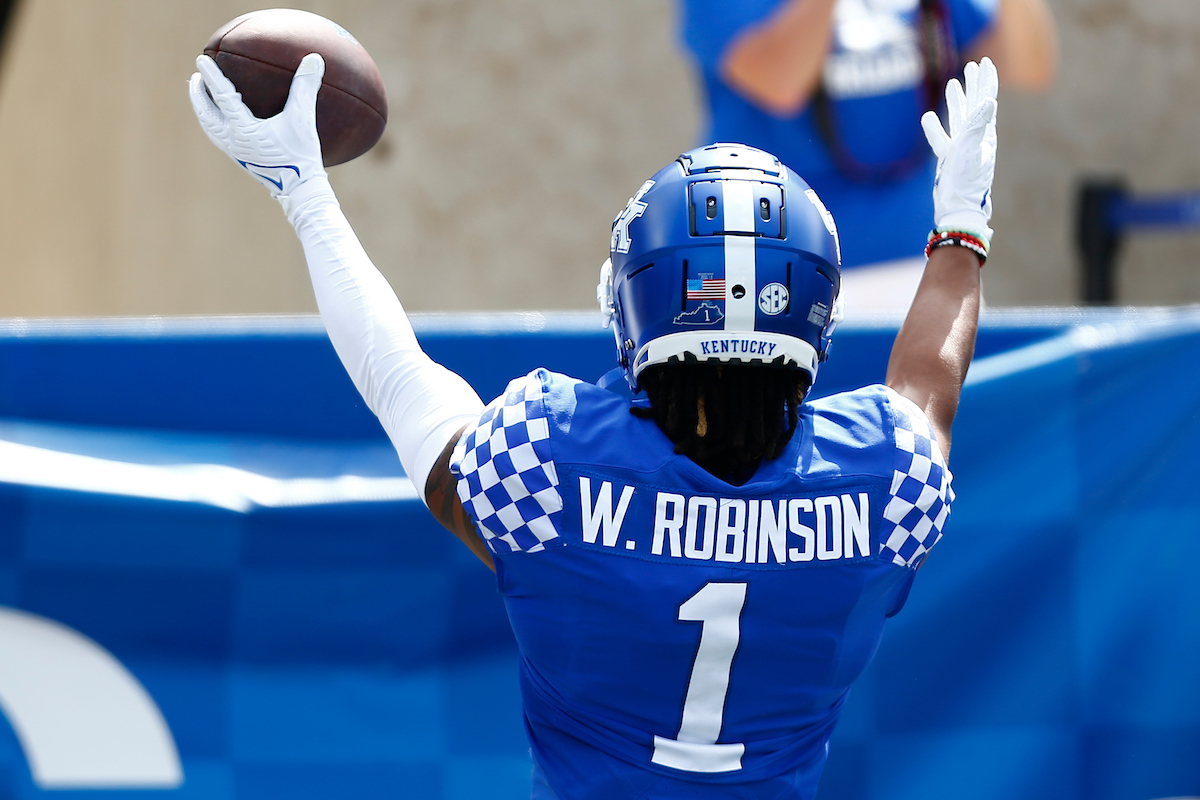 Wan'Dale Robinson. 

UK beat ULM 45-10. 

Photo By Barry Westerman | UK Athletics