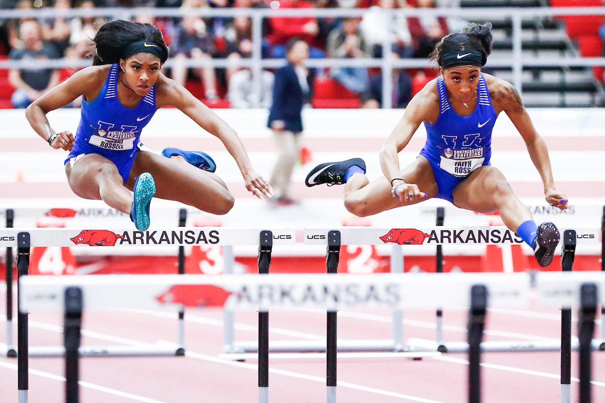 Faith Ross. Masai Russell.

Day two of the 2019 SEC Indoor Track and Field Championships.

Photo by Chet White | UK Athletics