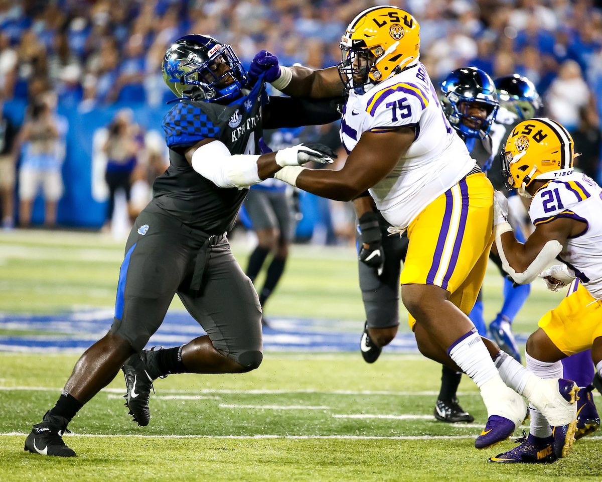 Josh Paschal. 

UK beat LSU 42-21.

Photo by Eddie Justice | UK Athletics