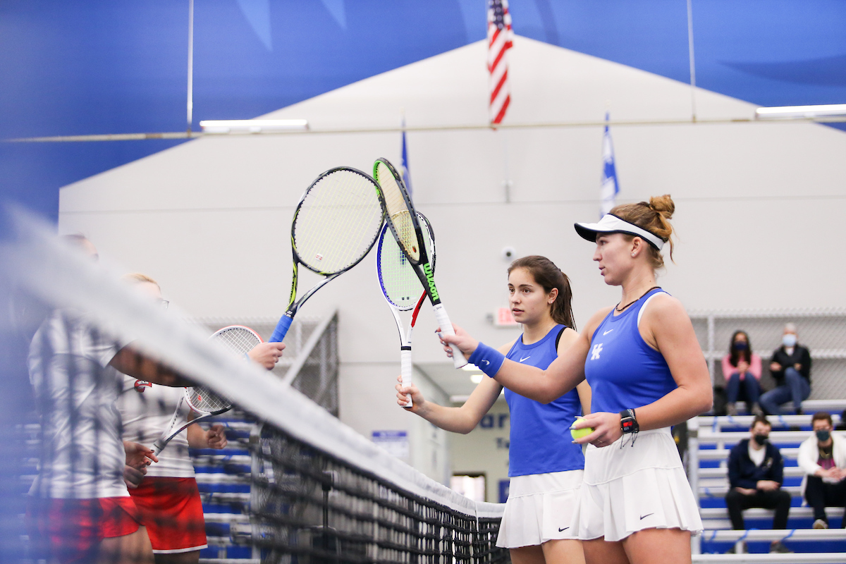 Akvile Parazinskaite and Fiona Arrese.

Kentucky beats Western Kentucky University.

Photo by Hannah Phillips | UK Athletics