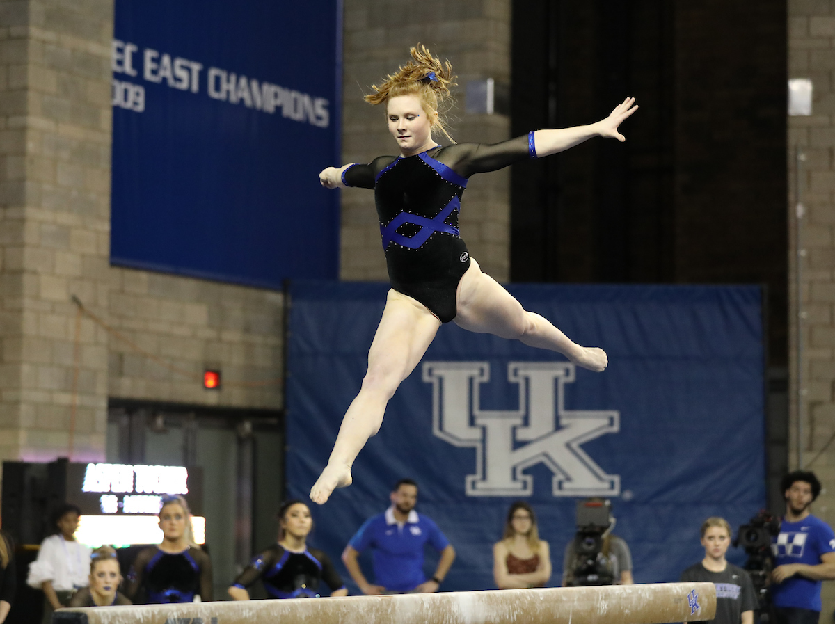 SIDNEY DUKES.

The University of Kentucky gymnastics team defeats Missouri on Friday, February 23, 2018 at Memorial Coliseum in Lexington, Ky.

Photo by Elliott Hess | UK Athletics