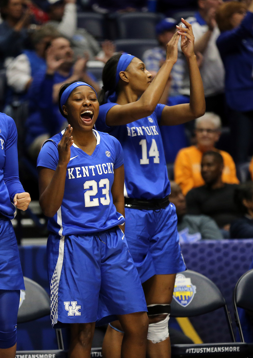 Kameron Roach

The University of Kentucky women's basketball team beat Alabama in the SEC Tournament on Thursday, March 1, 2018 at Bridgestone Arena in Nashville, TN.

Photo by Britney Howard | UK Athletics