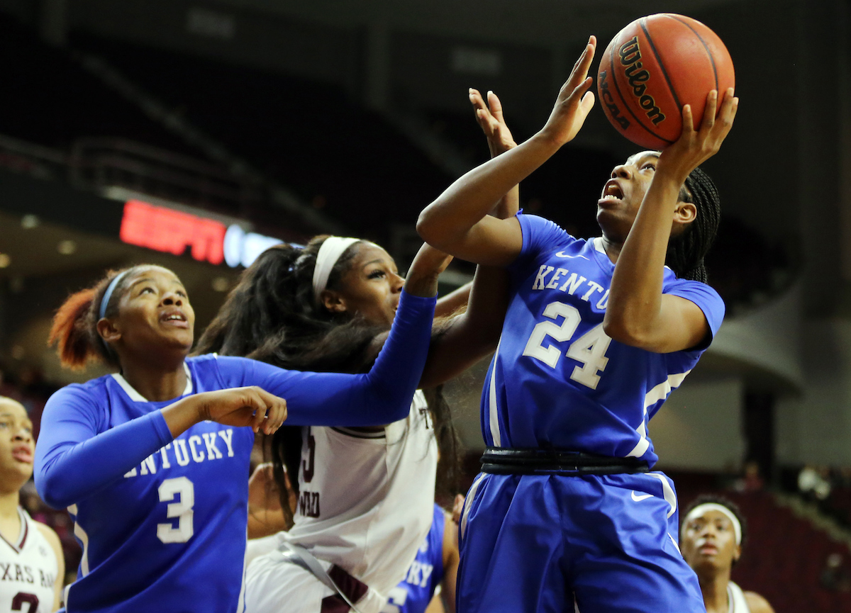 Taylor Murray
The University of Kentucky women's basketball team falls to Texas A&M on January 4, 2018 at Reed Arena. 

Photo by Britney Howard | UK Athletics