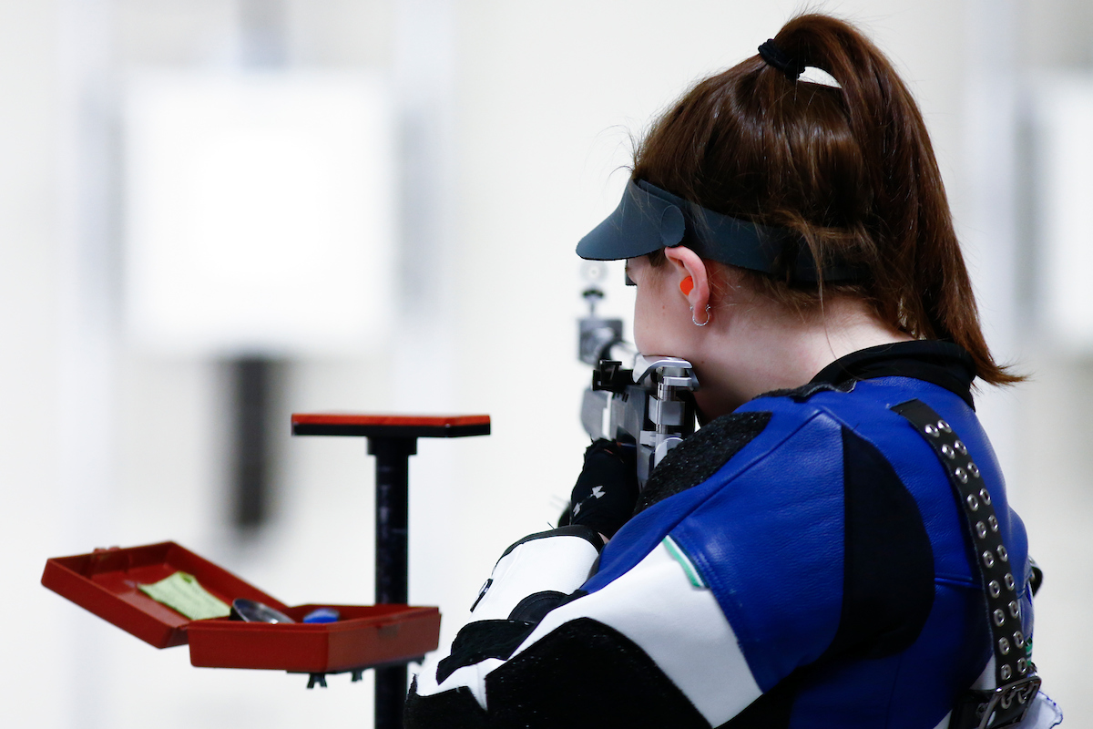 Allison Buesseler. 

Kentucky NCAA Rifle Qualifier. 

Photo By Barry Westerman | UK Athletics