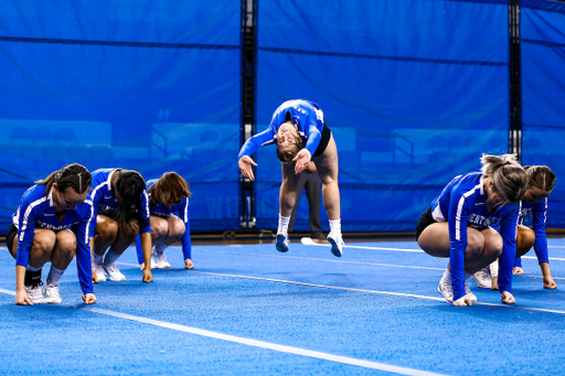 Blue.

Kentucky Stunt blue and white scrimmage. 

Photo by Eddie Justice | UK Athletics