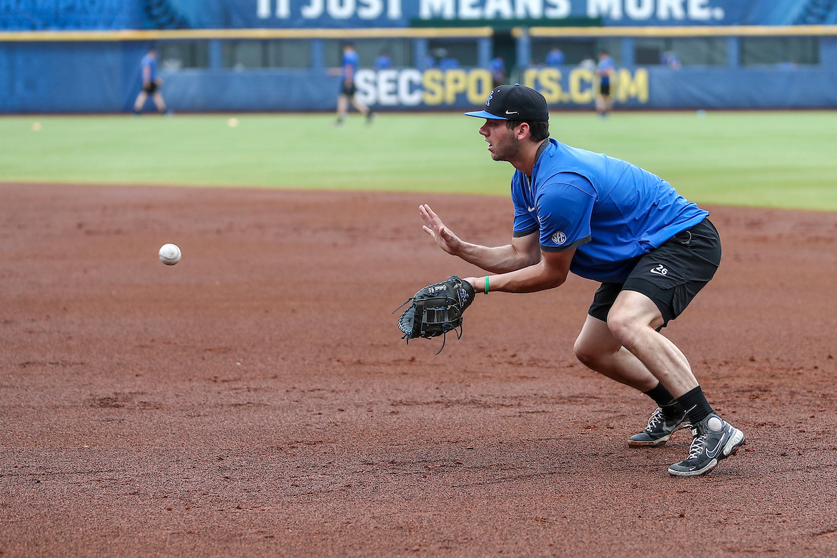 Jacob Plastiak.Kentucky Baseball Practice at the 2022 SEC Tournament.Photo by Sarah Caputi | UK Athletics