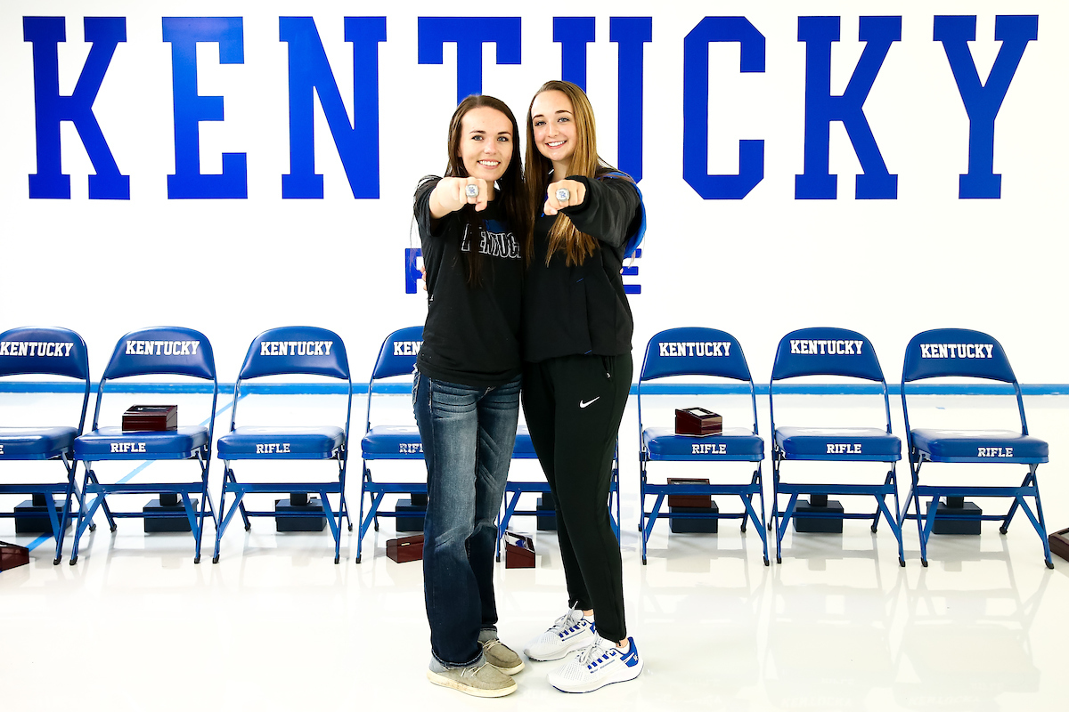 Hailee Sigmon. Emmie Sellers.

Rifle National Championship Rings.

Photo by Eddie Justice | UK Athletics