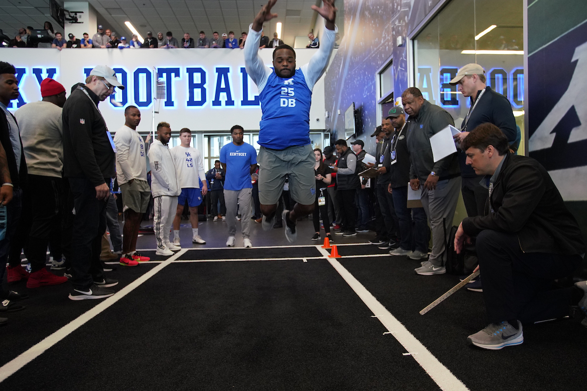 Darius West.

Pro Day for UK Football.

Photo by Jacob Noger | UK Athletics