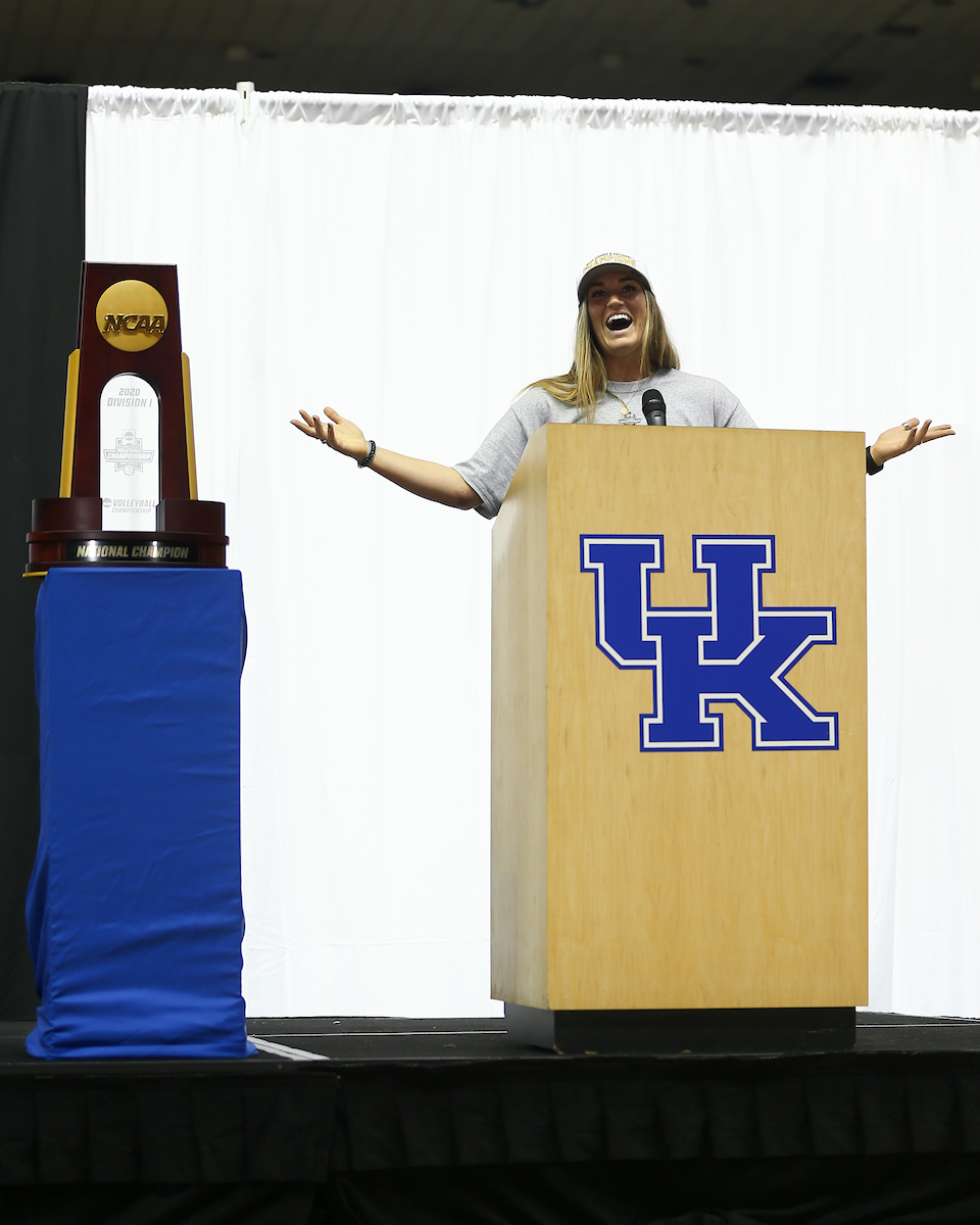 Gabby Curry.

Kentucky Volleyball returns from winning NCAA Championship

Photo by Grant Lee | UK Athletics