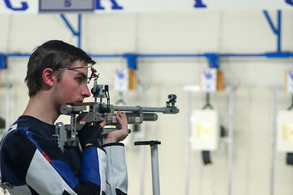 Will Shaner. 

Kentucky Rifle vs Ole Miss. 

Photo by Sarah Caputi | UK Athletics
