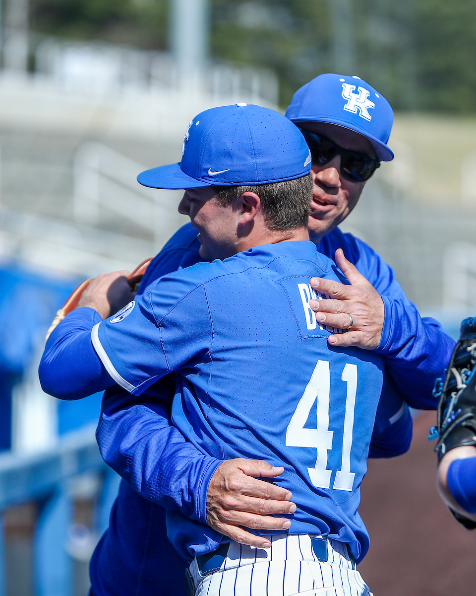 Evan Byers and Coach Nick Mingione.

Kentucky defeats High Point 14-3.

Photo by Sarah Caputi | UK Athletics