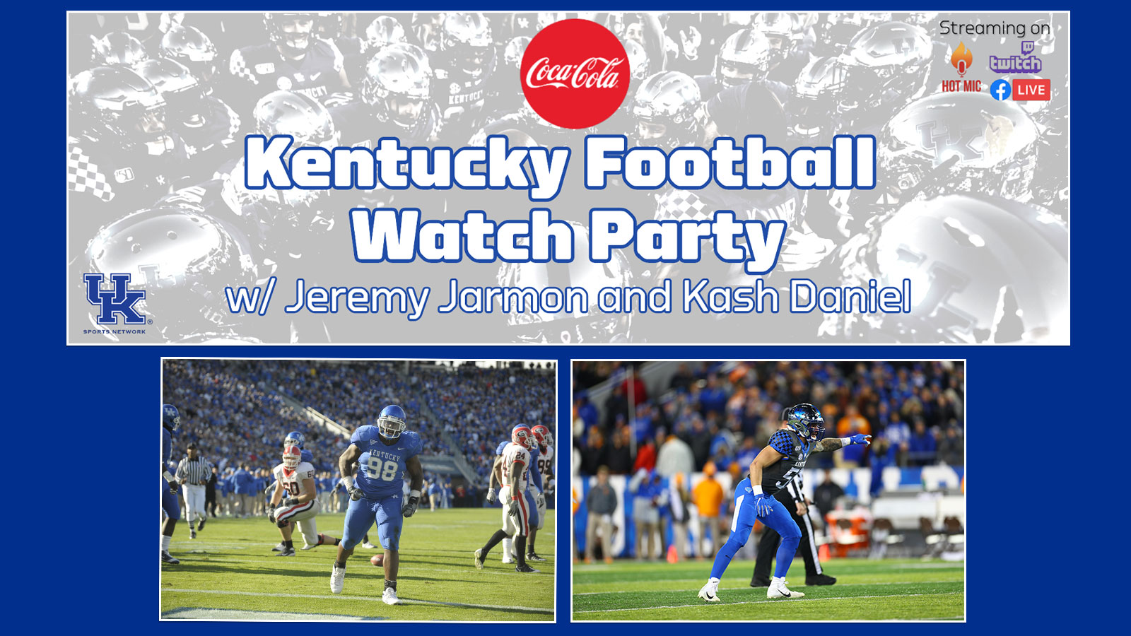 Alumni Wildcats Jarmon and Daniel to host UK Football Watch Party stream, presented by Coca-Cola