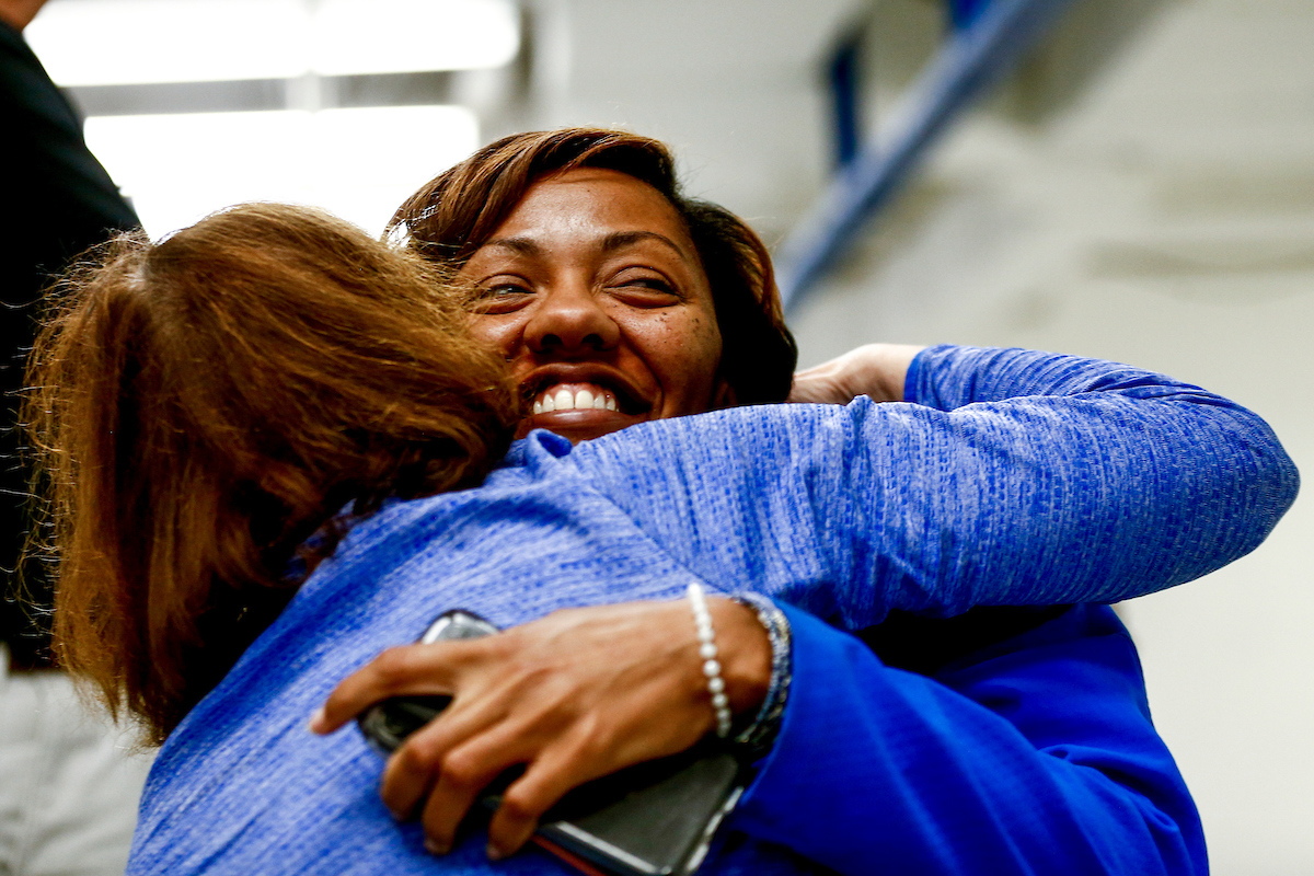 Hug. 

Kentucky Rifle vs Ole Miss. 

Photo by Eddie Justice | UK Athletics