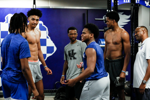 TyTy Washington. Jacob Toppin. Jai Lucas. TyTy Washington. Keion Brooks Jr. Bruiser Flint.

The Kentucky men's basketball team participating in its summer strength and conditioning program.

Photo by Chet White | UK Athletics