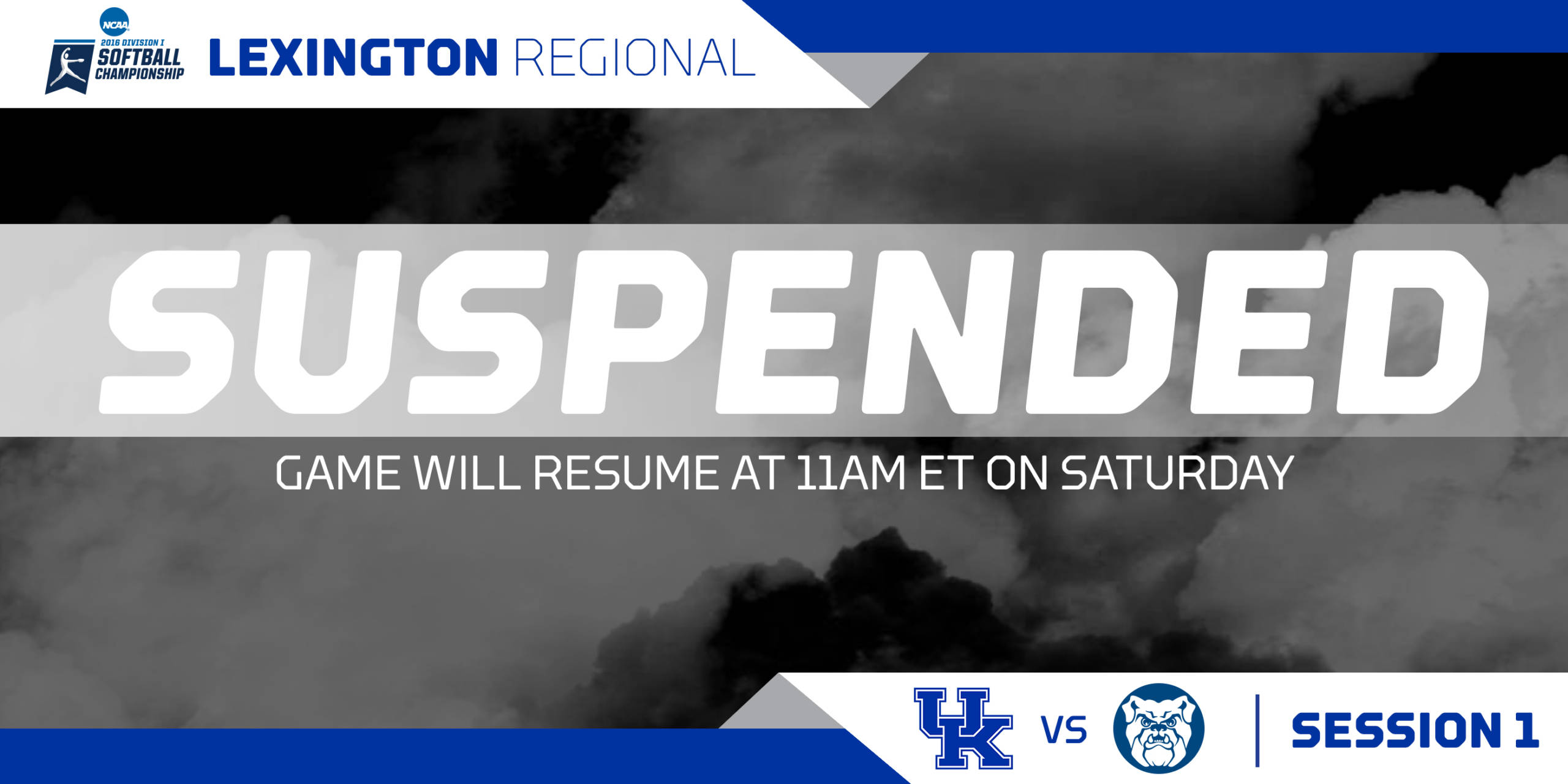 Kentucky and Butler Suspended Until Saturday Morning