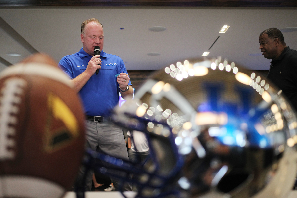Mark Stoops. Vince Marrow.

Women's clinic hosted by Kentucky Football on July 28th, 2018 at Kroger Field in Lexington, Ky.

Photo by Quinlan Ulysses Foster I UK Athletics