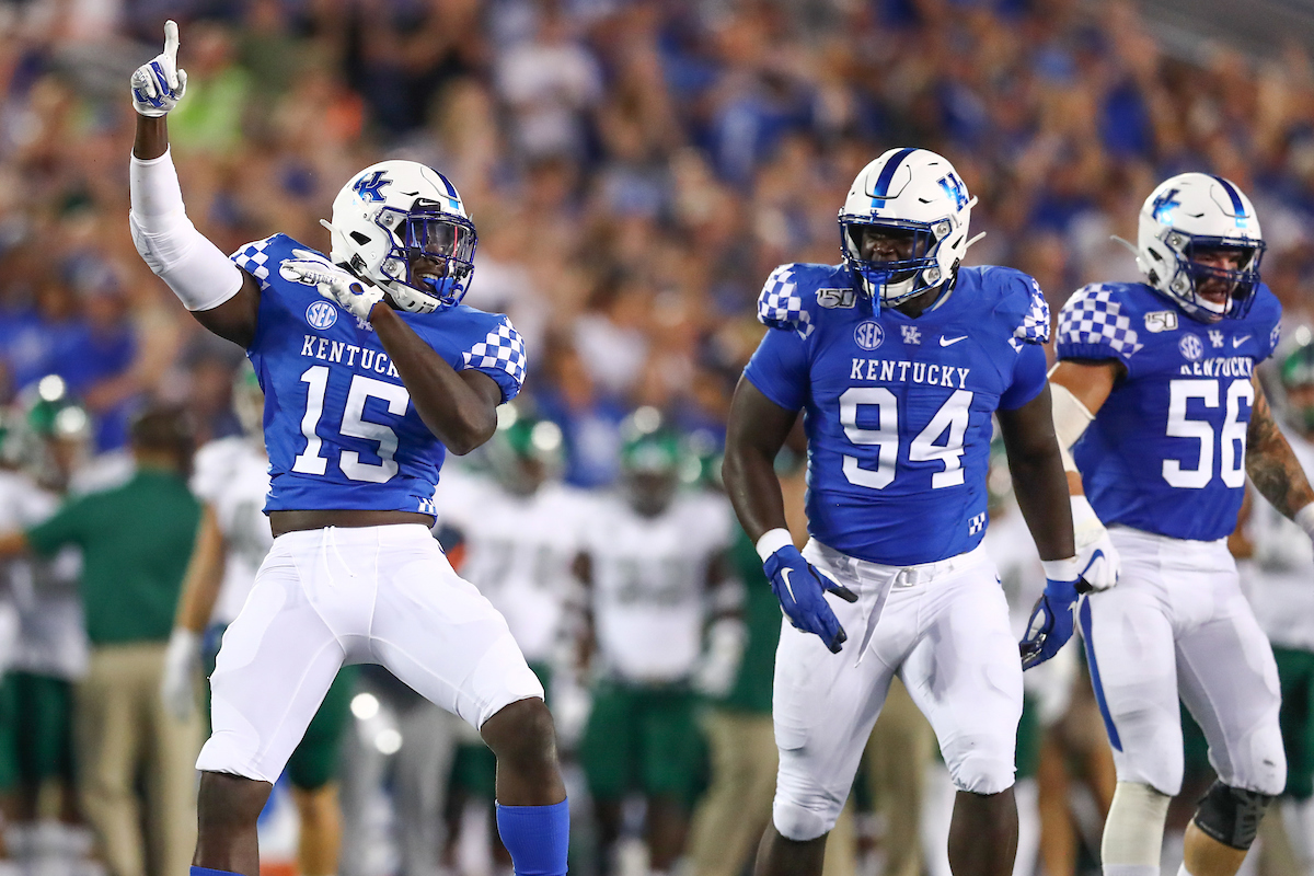 Jordan Wright.


UK beat EMU 38-17.


Photo by Elliott Hess | UK Athletics