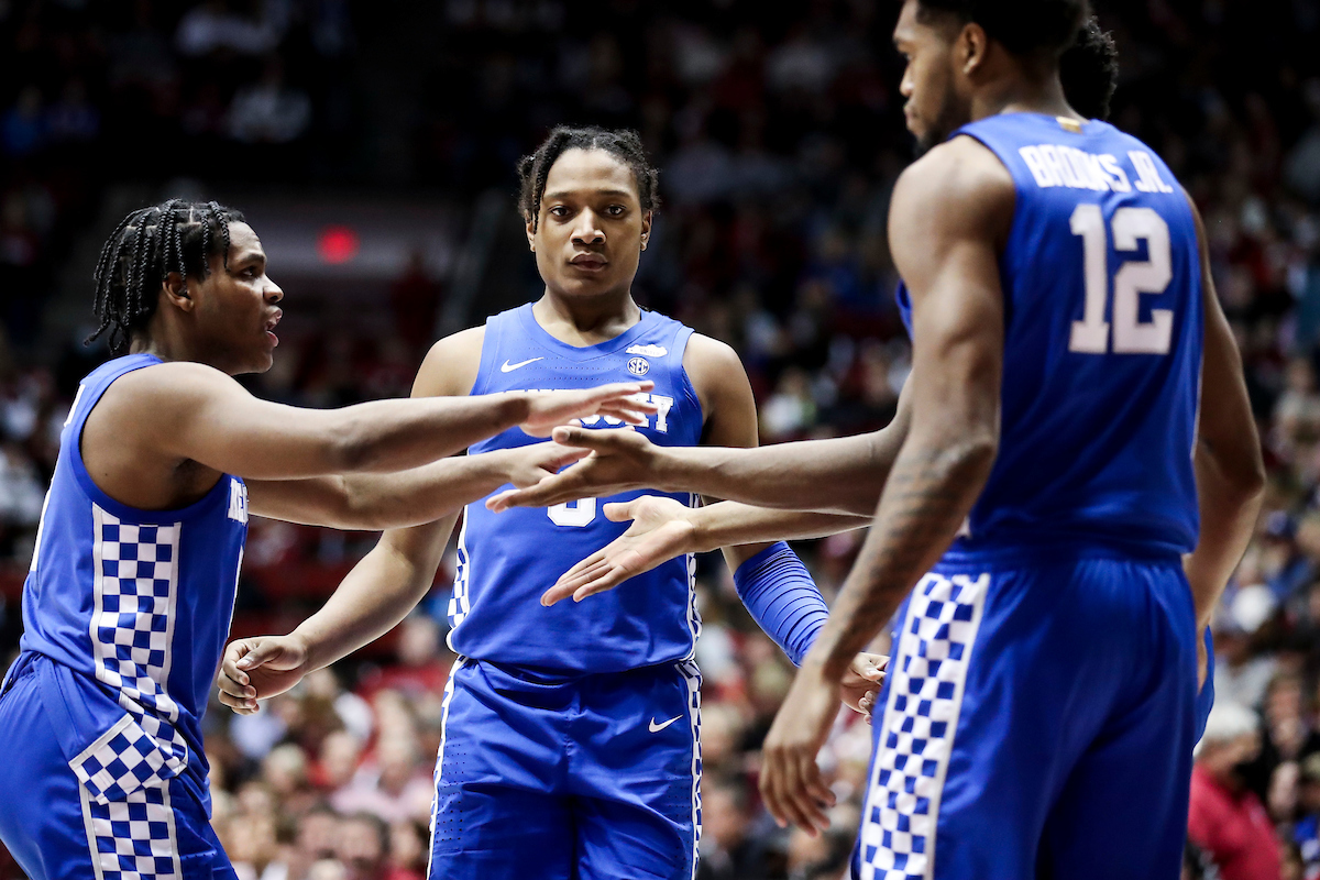 Sahvir Wheeler. TyTy Washington Jr. Keion Brooks Jr.

Kentucky beat Alabama 66-55.

Photos by Chet White | UK Athletics