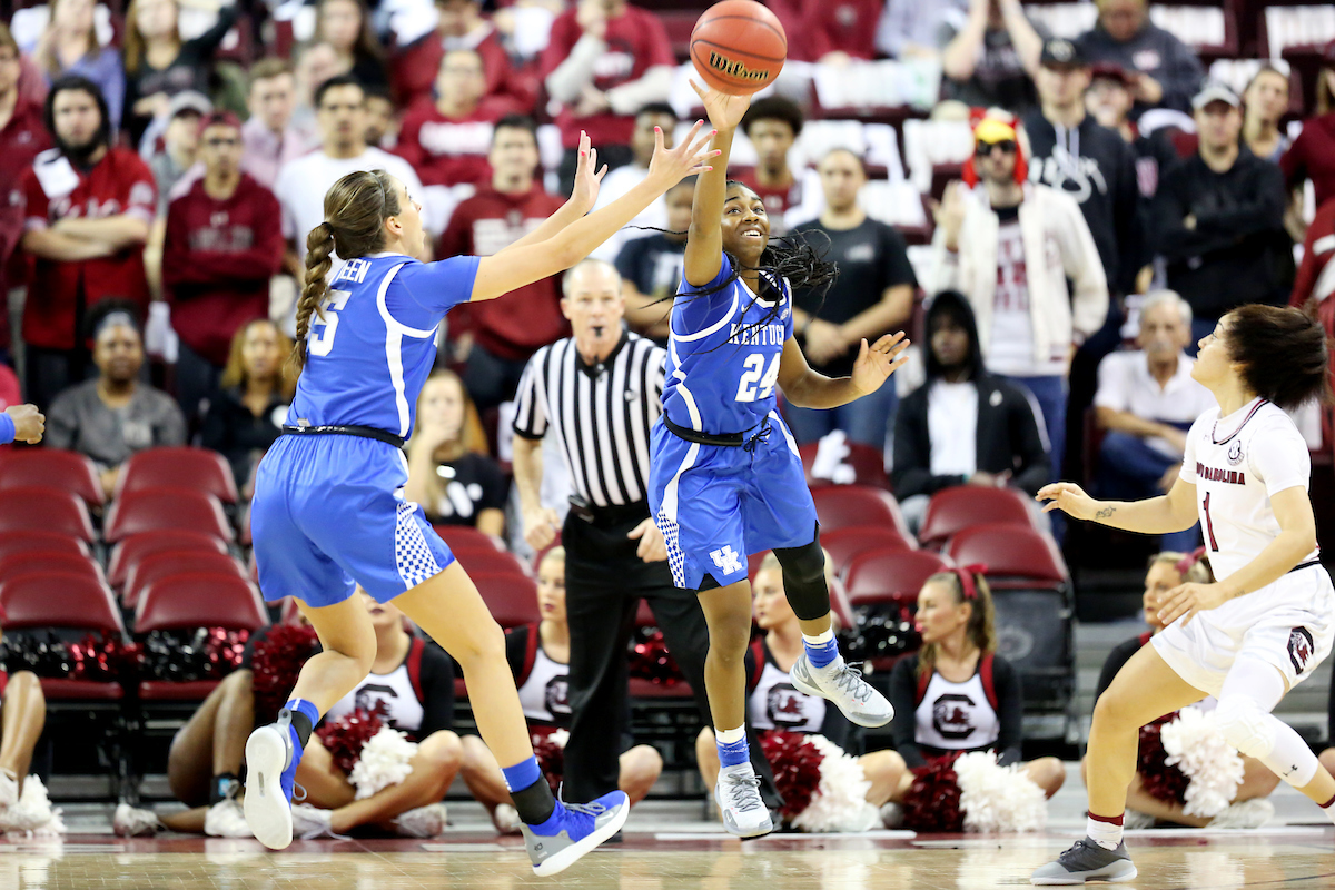 Taylor Murray

The UK Women's Basketball team beat South Carolina.
Photo by Britney Howard | UK Athletics