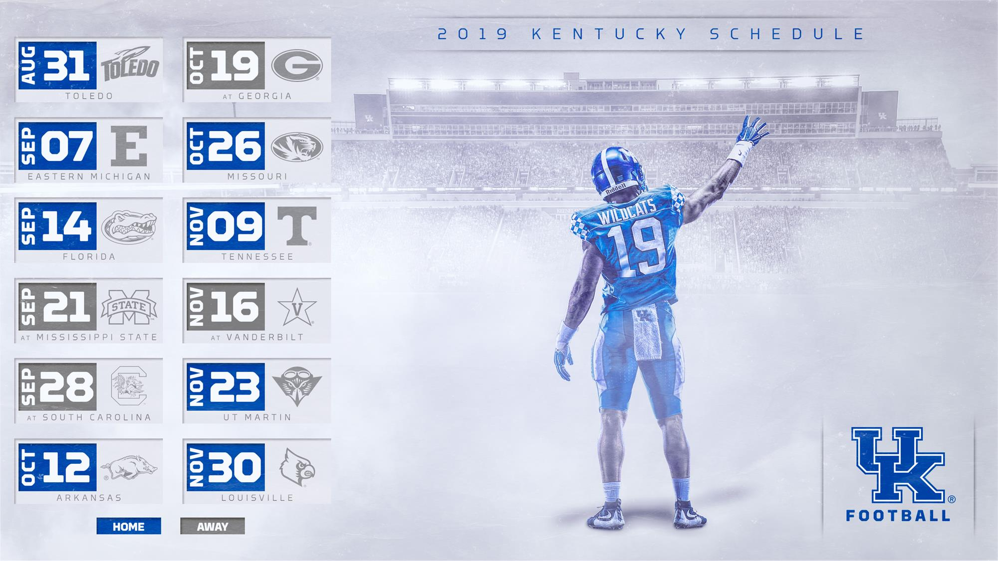 Kentucky Set for Home-Heavy 2019 Football Schedule