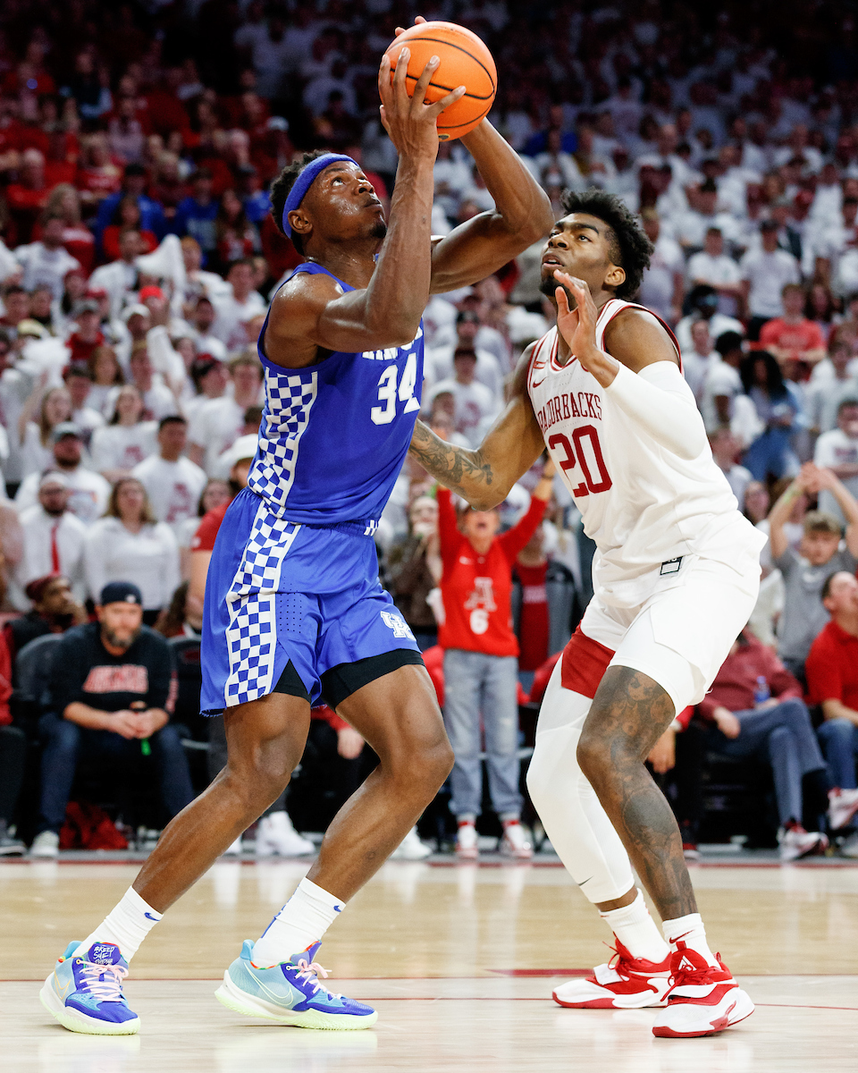 Oscar Tshiebwe.

Kentucky falls to Arkansas, 75-73.

Photo by Elliott Hess | UK Athletics