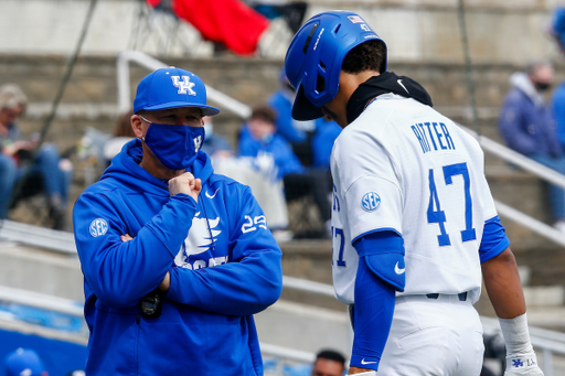 Baseball Coach and Ryan Ritter. 

Kentucky beats Milwaukee, 9-3. 

Photo By Barry Westerman | UK Athletics