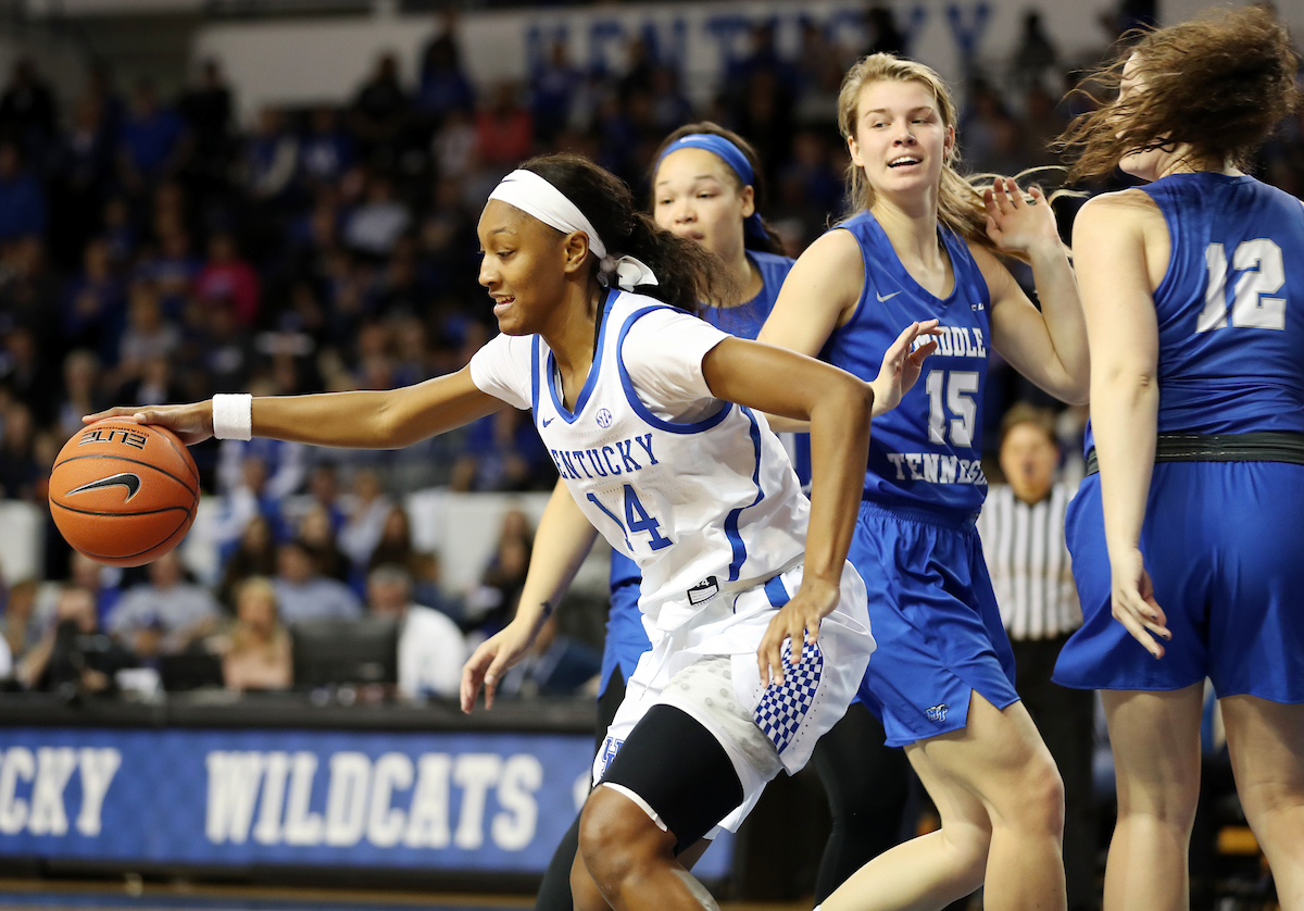 Tatyana Wyatt

Women's Basketball beat MTSU on Saturday, December 15, 2018. 

Photo by Britney Howard  | UK Athletics