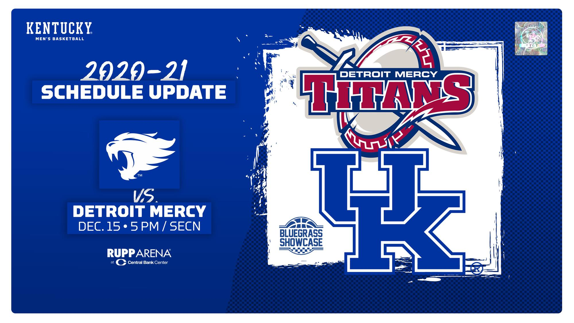 UK Men’s Basketball, Detroit Mercy Reschedule Game for Dec. 15