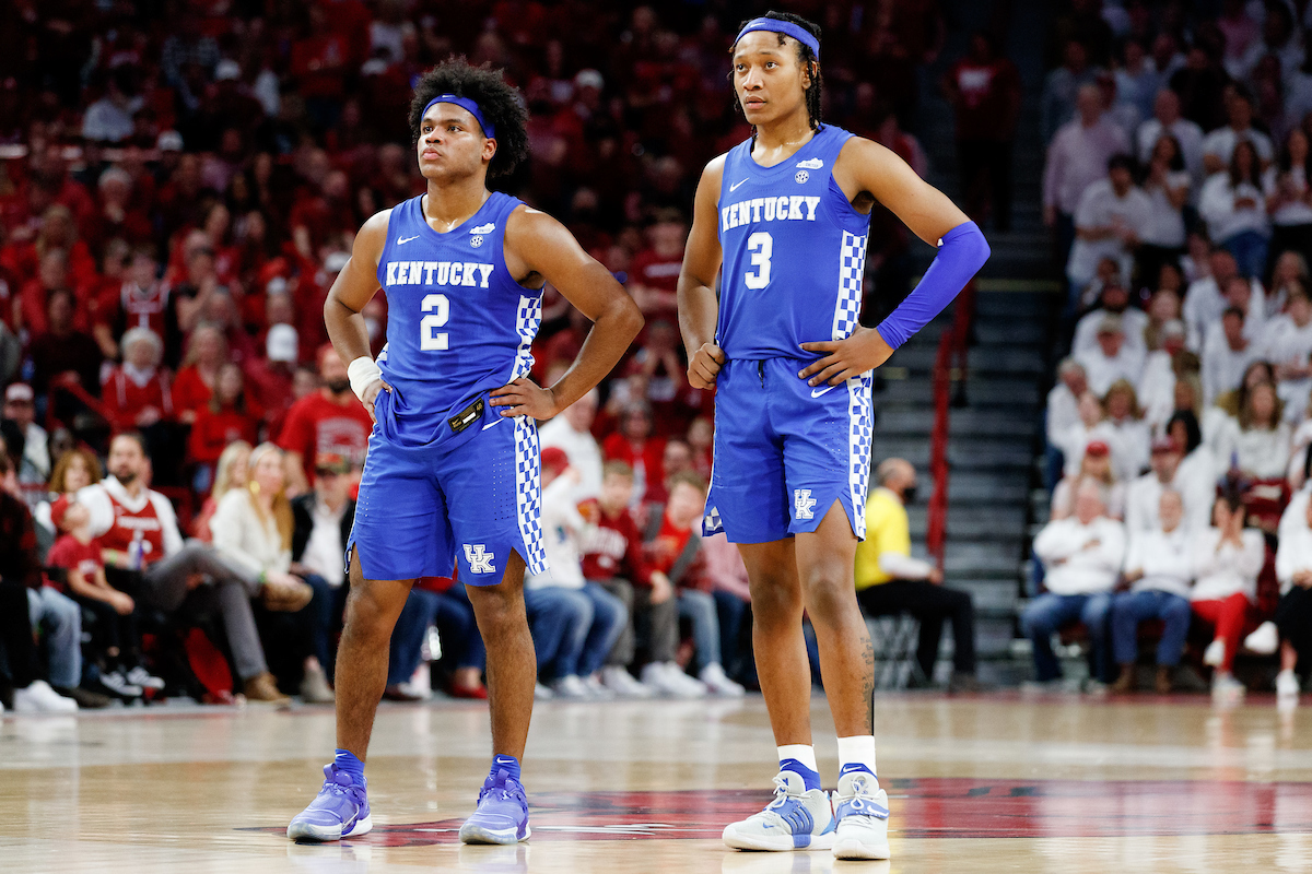 Sahvir Wheeler. TyTy Washington Jr. 

Kentucky falls to Arkansas, 75-73.

Photo by Elliott Hess | UK Athletics