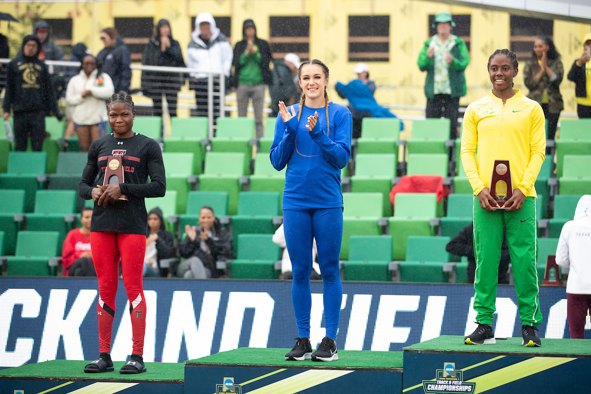 Abby Steiner. 

Day Four. The UK women’s track and field team placed third at the NCAA Track and Field Outdoor Championships at Hayward Field in Eugene, Or.

Photo by Chet White | UK Athletics