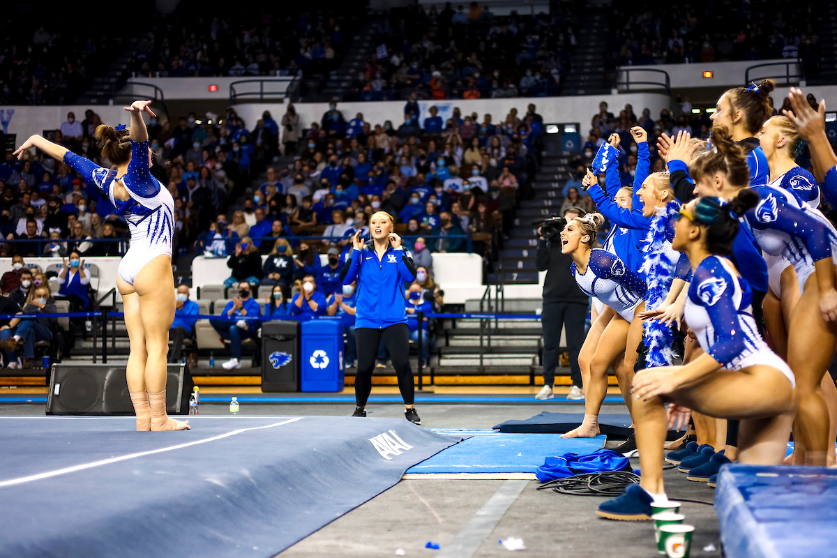 Raena Worley.

Kentucky gymnastics loses to Florida.

Photo by Eddie Justice | UK Athletics