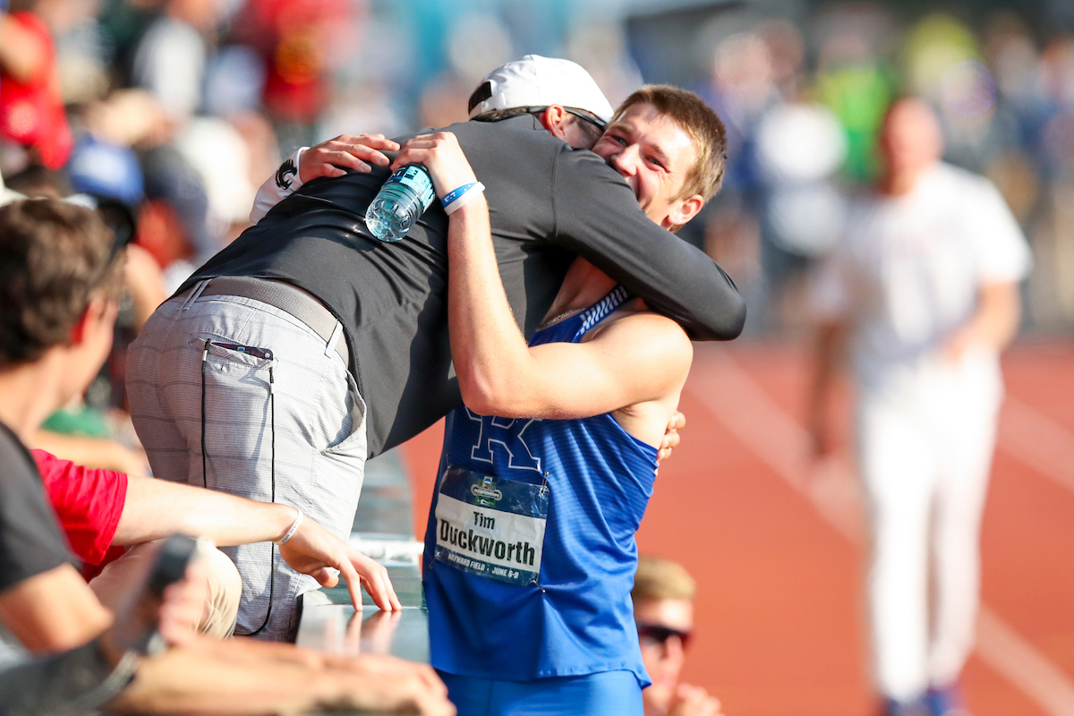Tim Duckworth.

Day two of the NCAA Track and Field Outdoor National Championships. Eugene, Oregon. Thursday, June 7, 2018.

Photo by Elliott Hess | UK Athletics