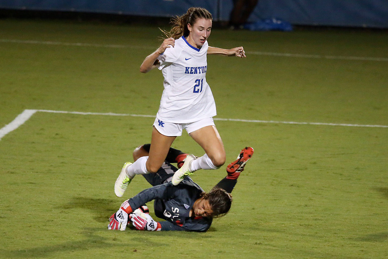 Eva Mitchell.

The University of Kentucky women's soccer team beat SIUE 2-1 in the Cats season openr on Friday, August 17, 2018, at The Bell in Lexington, Ky.

Photo by Chet White | UK Athletics