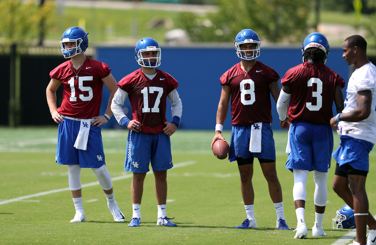 Quarterbacks

The Football Team Fan Day on Saturday, August 4,  2018. 

Photo by Britney Howard | UK Athletics