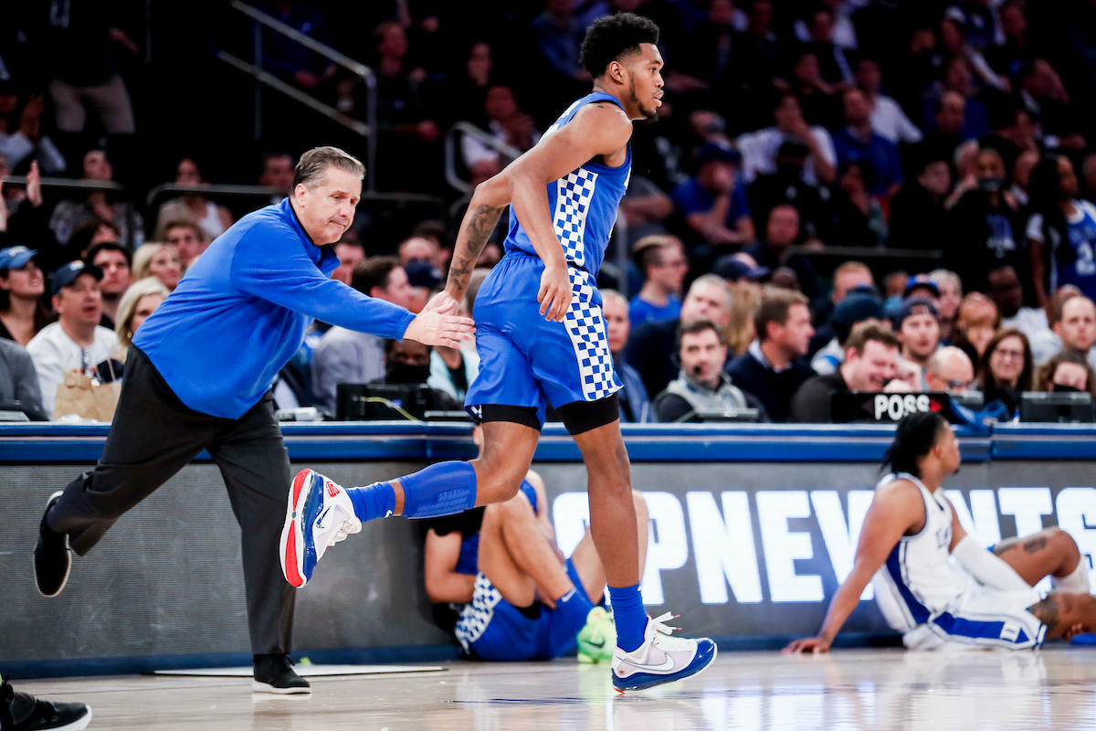 John Calipari. Keion Brooks Jr.

Kentucky loses to Duke 79-71 in the Champions Classic at Madison Square Garden in New York on Nov. 9, 2021.

Photos by Chet White | UK Athletics