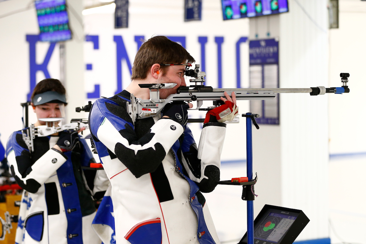 Will Shaner. Kentucky NCAA Rifle Qualifier. Photo By Barry Westerman | UK Athletics