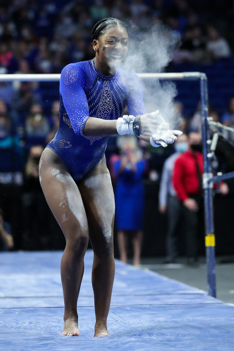 Kentucky beats Ball State, 196.525-194.750.

Photo by Tommy Quarles | UK Athletics