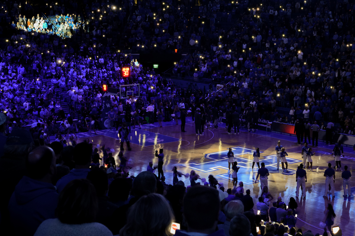 Intros.

Kentucky men's basketball defeated Mississippi state 76-55.

Photo by Eddie Justice | UK Athletics