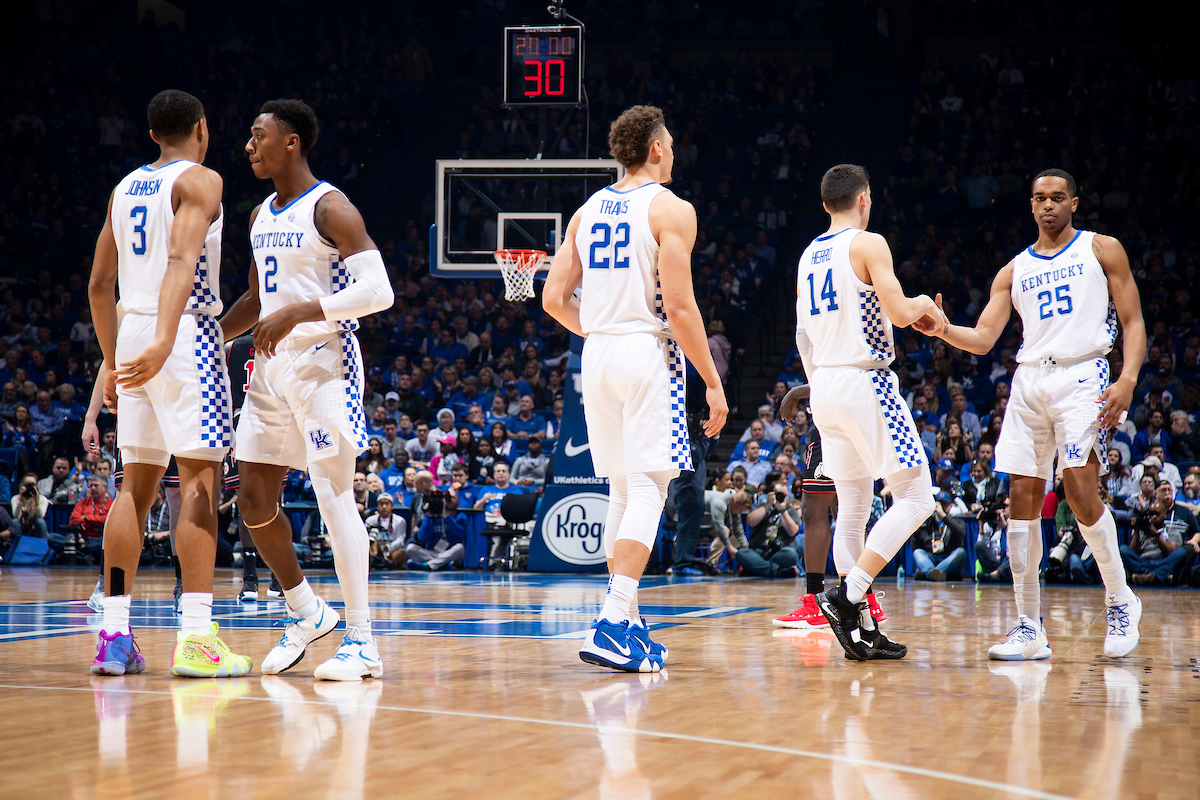 Team.

Kentucky beat Utah 88-61 on Saturday, December 15, 2018, in Lexington's Rupp Arena.

Photo by Chet White | UK Athletics